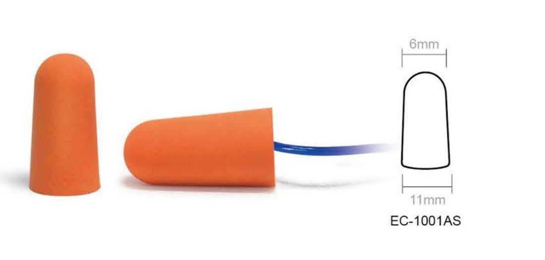 EC-1001AS PU foam earplug with cord, unbranded product photo