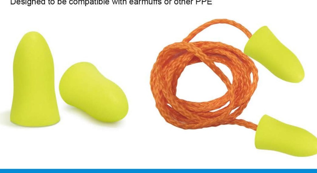 EC-1006A PU foam earplugs with cord, unbranded product photo