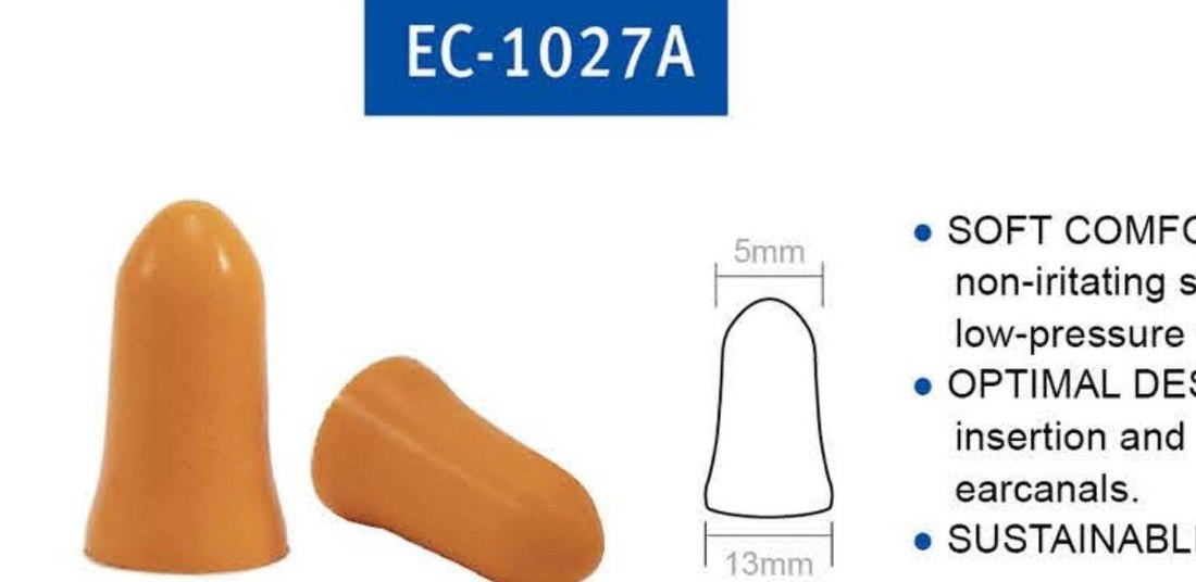 EC-1027A tapered foam earplugs, unbranded product photo