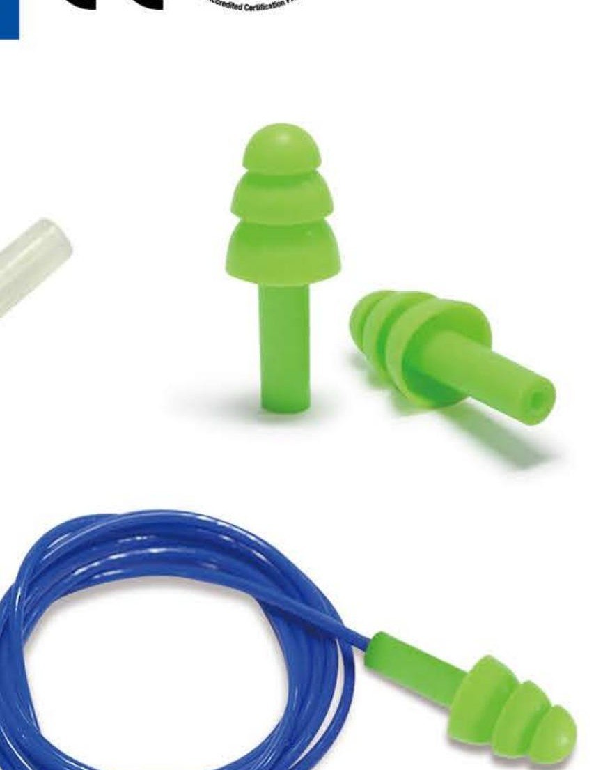 EC-2001S translucent green christmas-tree silicone earplugs, unbranded product photo