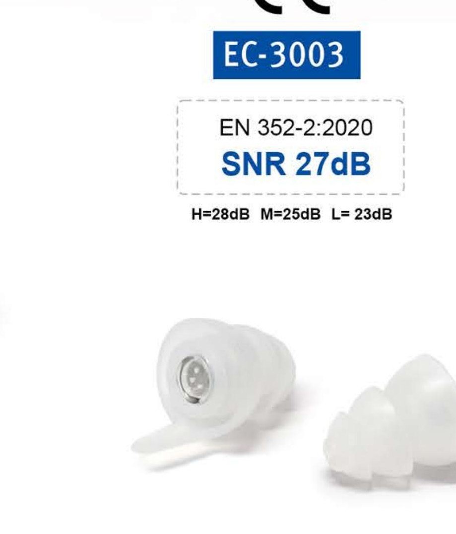 EC-3003 low-profile filtered music earplug with metallic acoustic filter, unbranded product photo