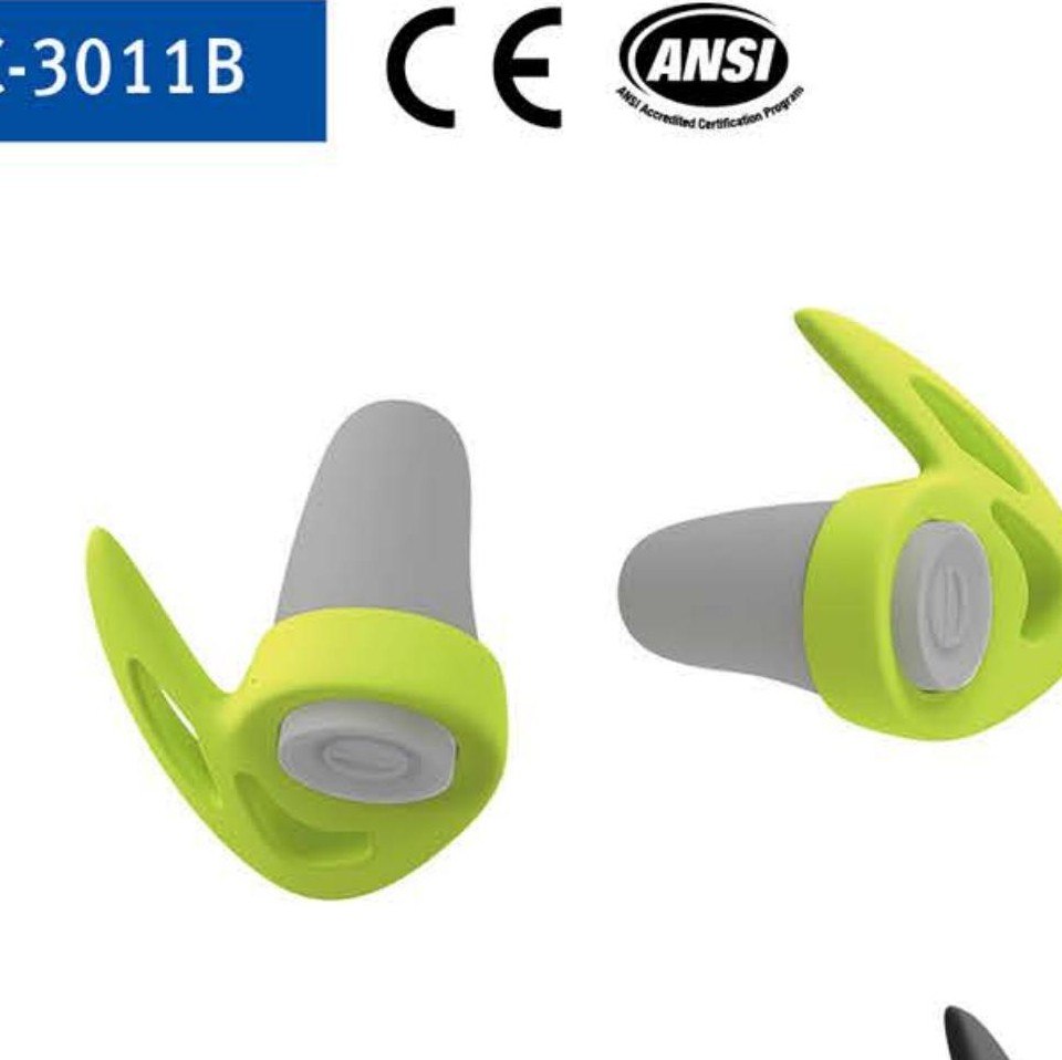 EC-3011B pod-style reusable earplugs with ear hook, unbranded product photo