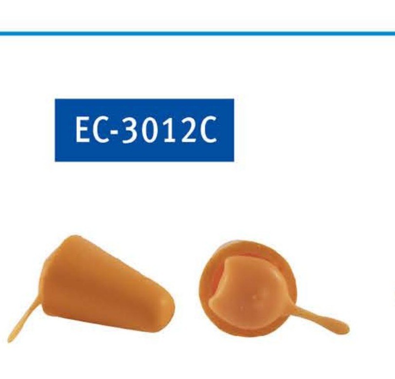 EC-3012C flanged foam earplug with pull stem, closed tip, unbranded product photo