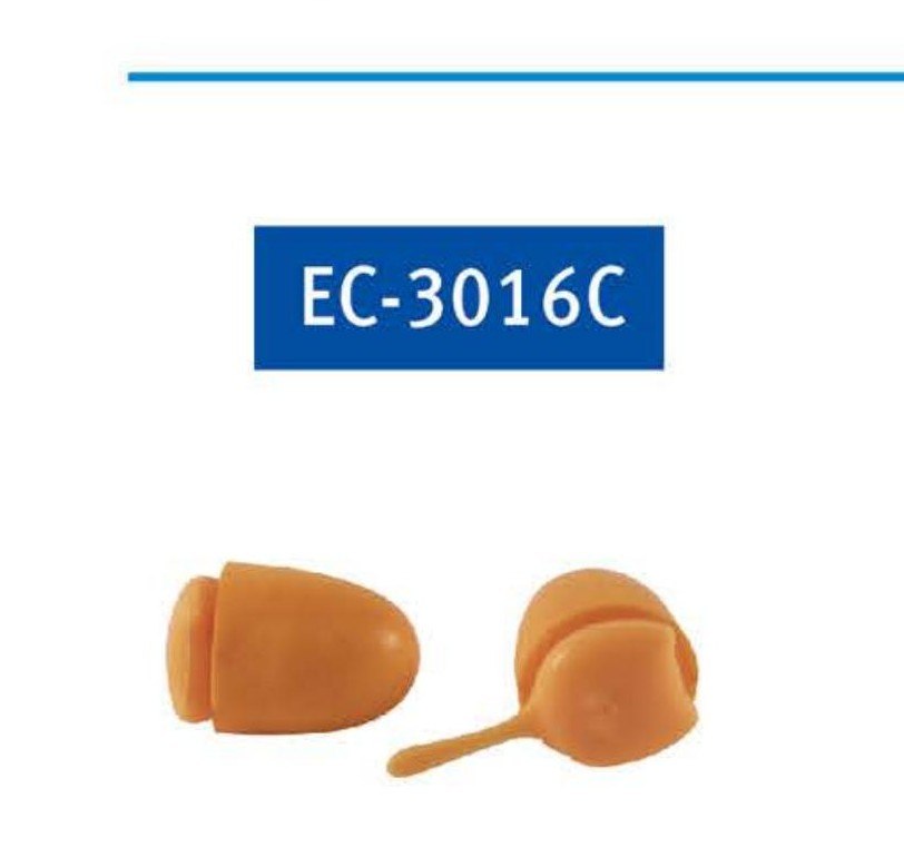 EC-3016C flanged foam earplug with pull stem, closed tip, unbranded product photo