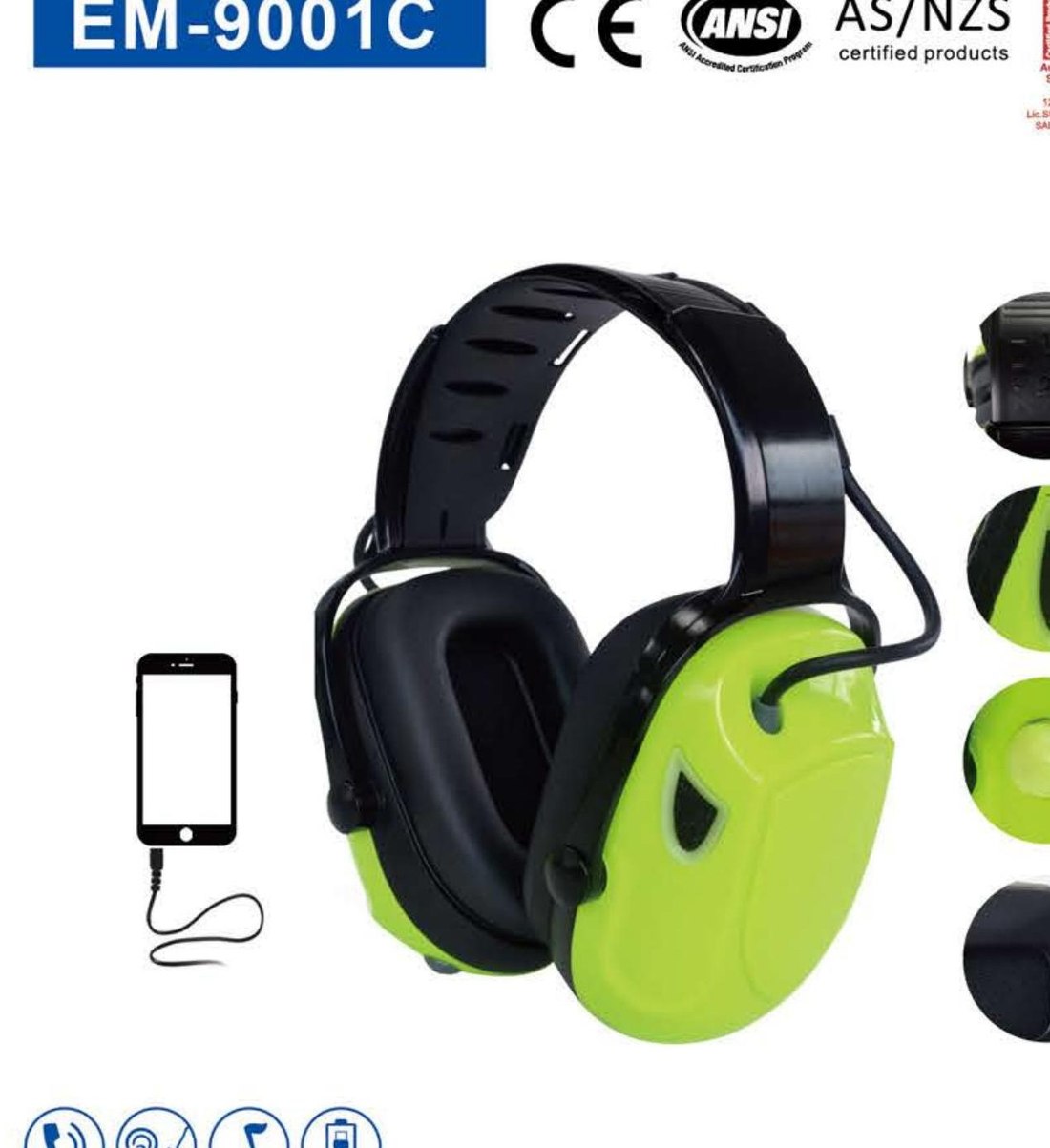 EM-9001C compression electronic earmuff, unbranded product photo