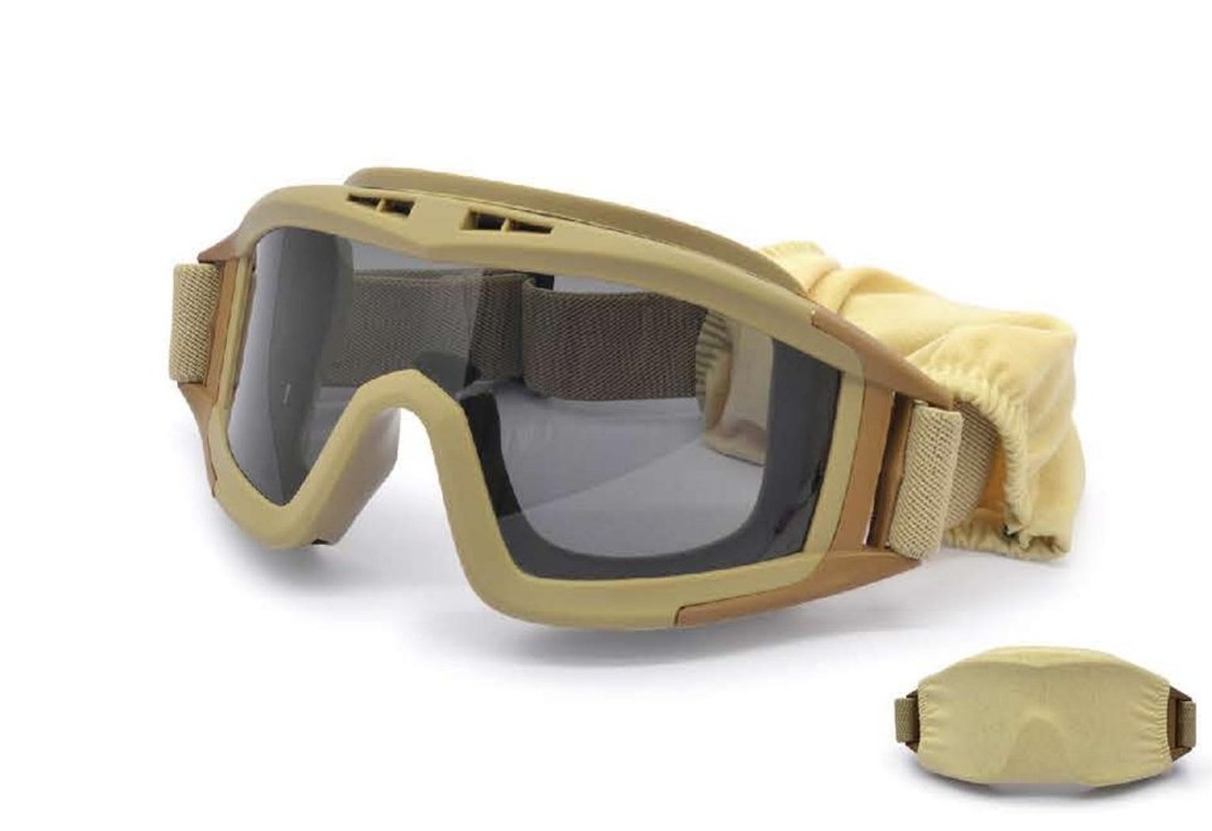 SG-60049 tactical goggle in sand colorway, unbranded product photo