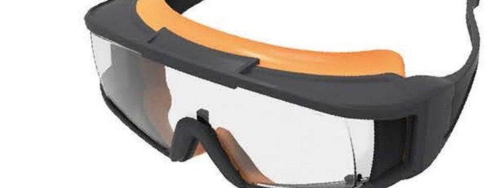 SG-60070A wide-shield goggle-glasses with orange trim, unbranded product photo