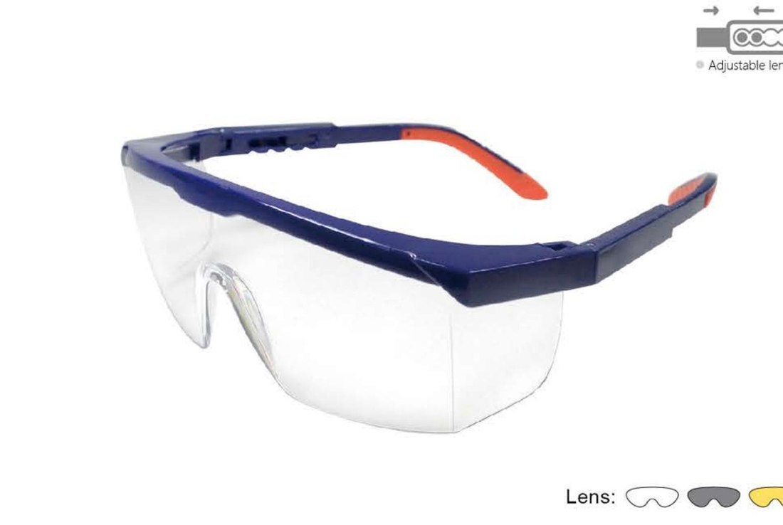 SG-71003A adjustable-temple safety glasses with soft temple tips, unbranded product photo