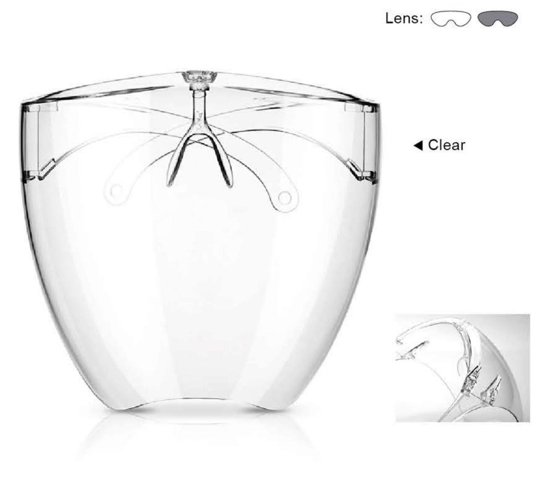 SG-81001 reusable glasses-style face shield, unbranded product photo