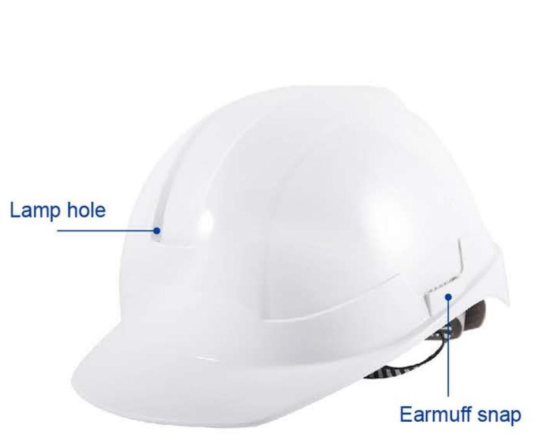 SH-6105 white ABS safety helmet with lamp hole, unbranded product photo